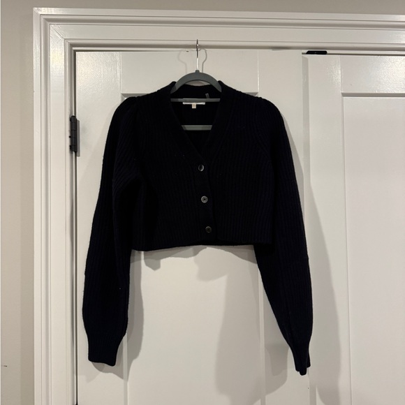 Love Shack Fancy Black Cropped Cardigan Sweater - Picture 7 of 11